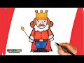 How To Draw a King For Kids and Beginners | Easy Drawing and Coloring Tutorial