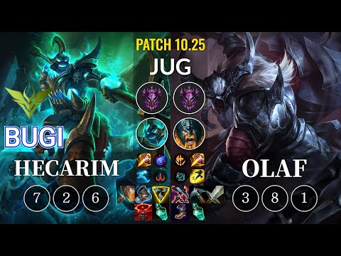 V3 Bugi Hecarim vs Olaf Jungle - KR Patch 10.25