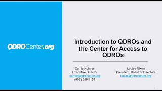 Increasing Financial Stability for Family Law Clients: A QDRO Training for Legal Aid Attorneys