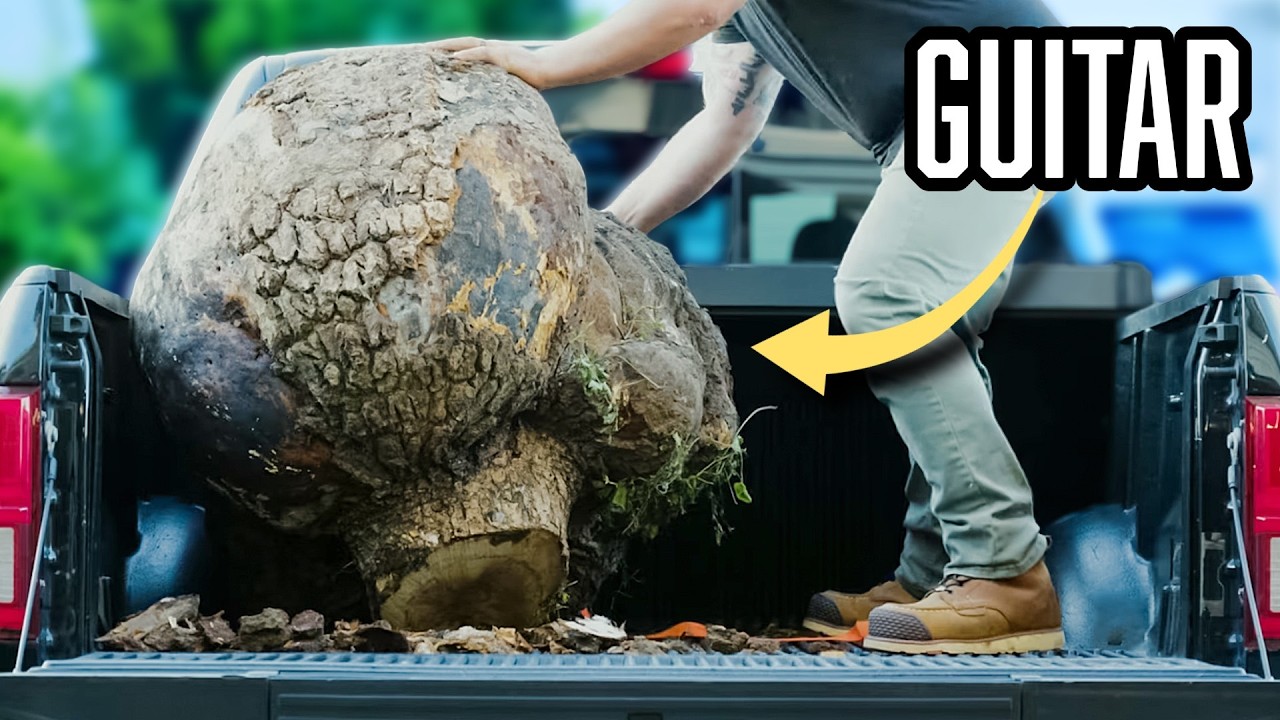 STUNNING Live Edge Guitar BUILD - Giant Burl Slabcaster