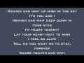 We The Kings - Heaven Can Wait Lyrics