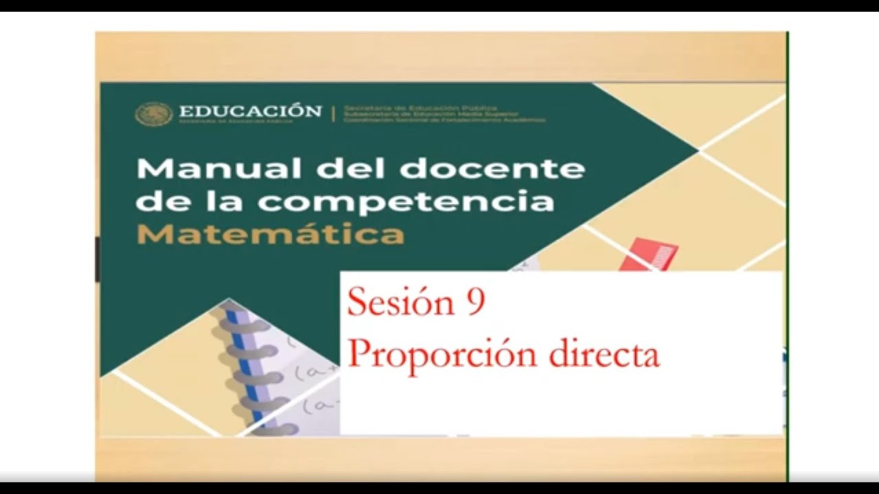 Manual del docente de la competencia Matemática - Sesión 9