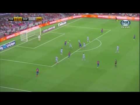 La passe décisive folle de Messi pour Suarez