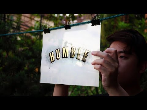 "Humble" Gold Leaf on Glass Lettering