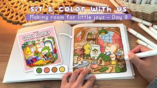 Sit & Color With Us ASMR 🎀 Day 9 | Comfy Corner by Coco Wyo #colorwithme #asmr #coloringbooks
