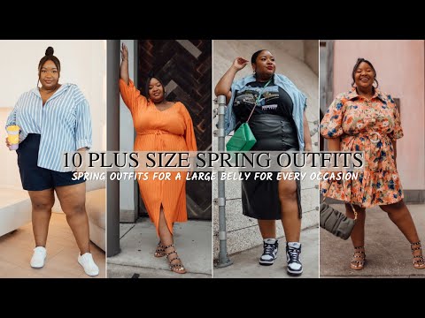 10 PLUS SIZE SPRING OUTFITS FOR A LARGE BELLY | HOW TO...