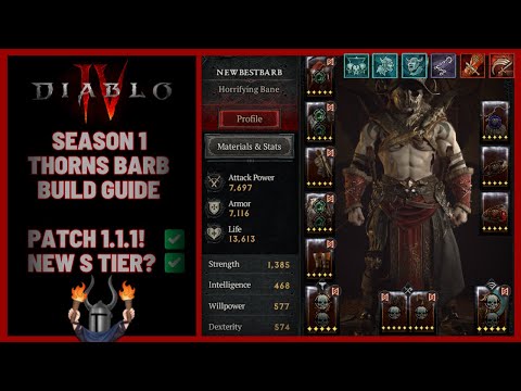 Diablo 4 Thorns barbarian build guide - No Razorplate or Barber required