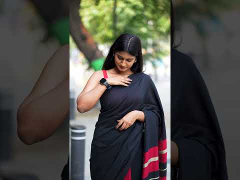 The Perfect Black Office Saree 🖤 | Berry Lust Acrylic Cotton Styling #Shorts