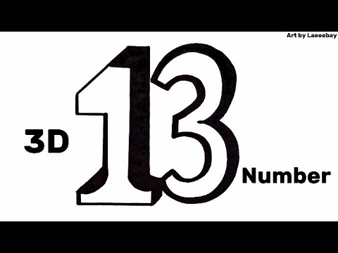 How to Draw 3D Number 13 || 3D Drawing Step by Step