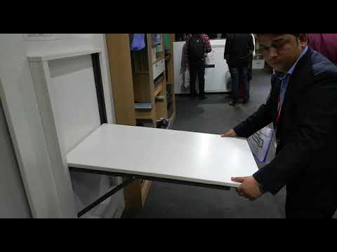 Brown wooden wall dining table