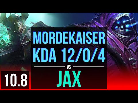 MORDEKAISER vs JAX (TOP) | KDA 12/0/4, Triple Kill, Legendary | KR Diamond | v10.8