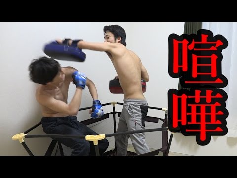 赤ちゃん用ミニ格闘技場で喧嘩の実力みてみよう！！