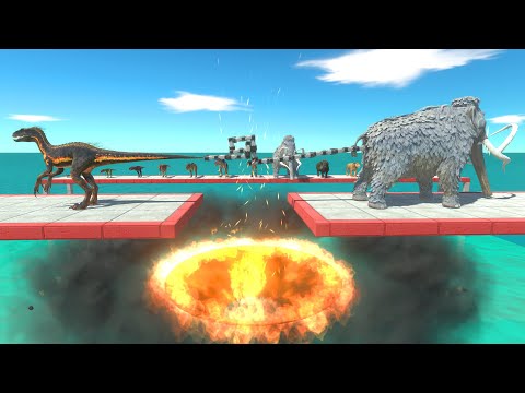 Carnivorous and prehistoric dinosaurs tug of war - Animal Revolt Battle Simulator
