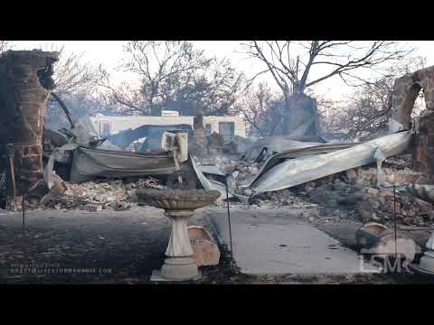 03-18-2022 Carbon, TX - first light shows massive destruction after fire rushes through town