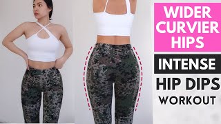 Wider curvier hips workout, INTENSE Hip dips exercises at home no equipment | Hana Milly