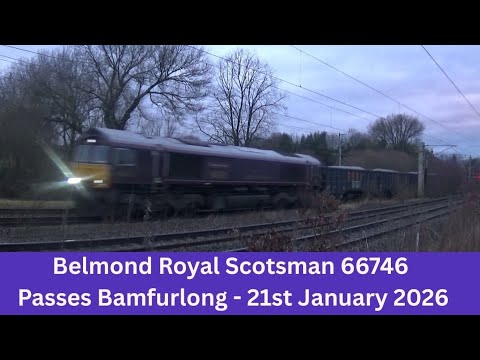 Belmond Royal Scotsman 66746 Passes Bamfurlong - 21st January 2026