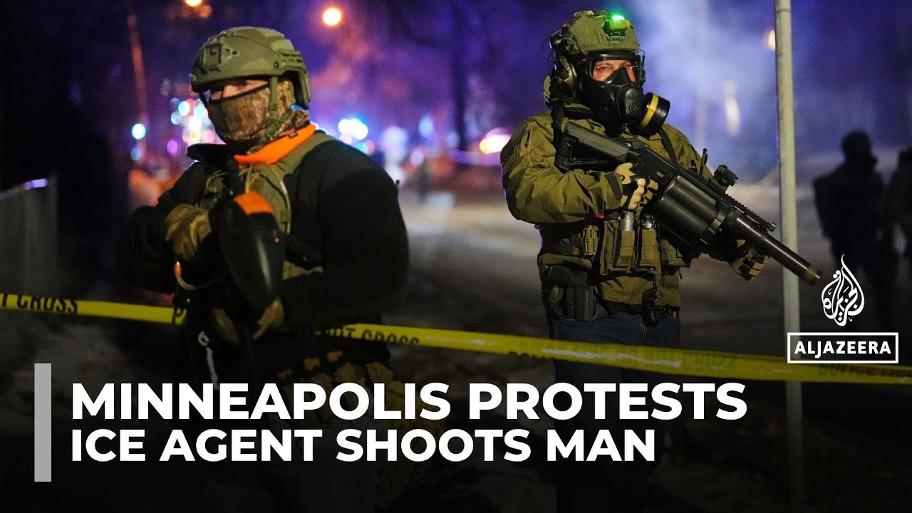 Protest erupts in Minneapolis after ICE agent shoots Venezuelan man during raid
