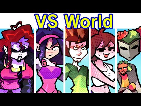 FNF Matt VS The World & Lyrics (GF Girlfriend/Nene/Cassette Girl/Etc)