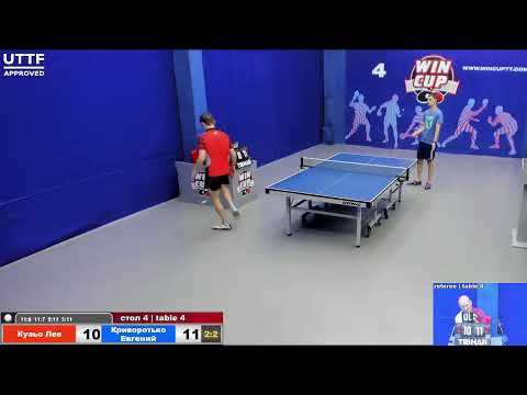 19:30 Кузьо Лев 3-2 Криворотько Евгений  стол 4 ЮГ-3  05.09.21