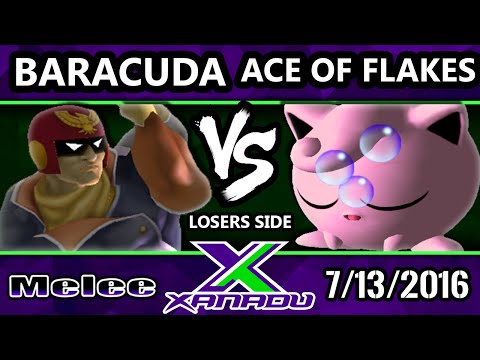 S@X 158 - Ace of Flakes (Jigglypuff) Vs. Baracuda (Captain Falcon) SSBM Losers Bracket