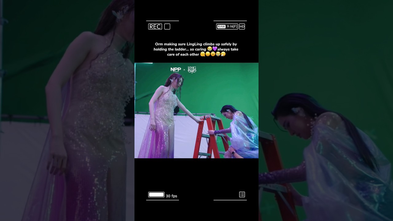 Orm making sure LingLing climbs up safely by holding the ladder… so caring 😭💜🤧😫😖#lingorm