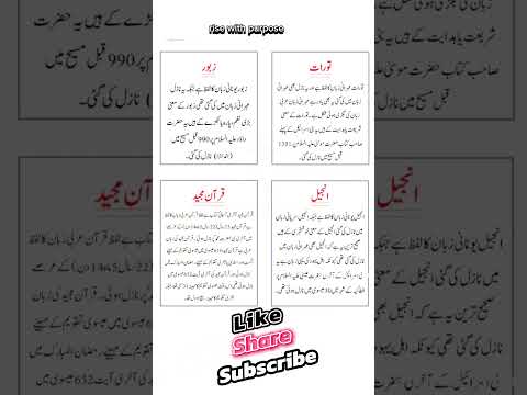 Toraat, Zaboor, Injeel, Quran majeed||Basic information||Nazool #islamicscripture #islamic #shorts