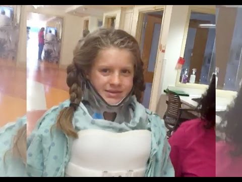 Emma Dewey, Grace Sulak's best friend, walks for the first time after car accident