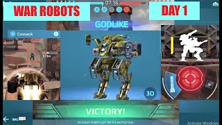 WAR ROBOTS DAY 1 :Unlocking COSSACK robot.