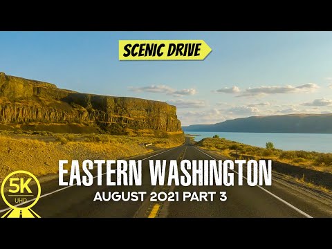 Scenic Drive through Grand Coulee Dam Area, Eastern WA - 5K Amazing Scenic Roads of USA - Part 3