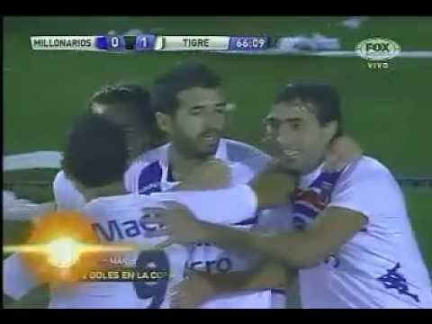 Gol de Mariano Echeverria (Tig) - Millonarios 0 - Tigre 1 - Copa Sudamericana 2012