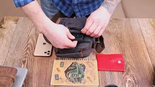 Небольшая мужская сумка из плотного текстиля 21243 Vintage черная