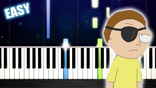 Evil Morty&#39;s Theme (For The Damaged Coda) - EASY Piano Tutorial by PlutaX