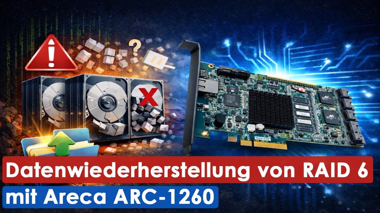 Wie man Daten von RAID 6 wiederherstellt, das mit dem Areca-Controller ARC-1260 erstellt wurde Wie man Daten von RAID 6 wiederherstellt, das mit dem Areca-Controller ARC-1260 erstellt wurde