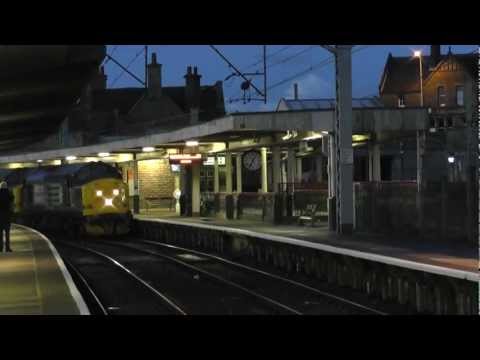 37194/37667 6K73 Sellafield - Crewe flasks passing through Carnforth 4th October 2012