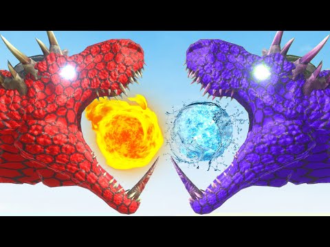 T-rex Evolution vs Spinosaurs Fighting in Jurassic World Dominion - ARBS Battle
