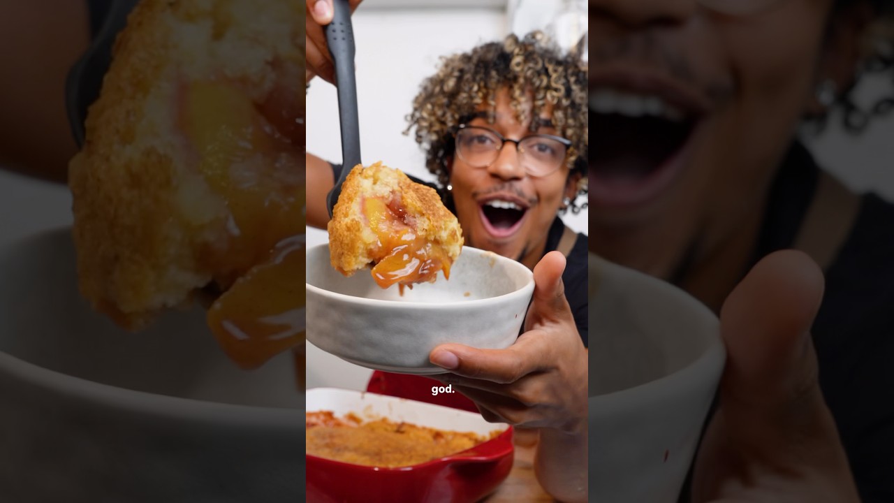 Homemade Peach Cobbler #baking #peachcobbler