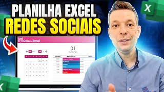 Planilha de Calendário de Posts de Redes Sociais Excel