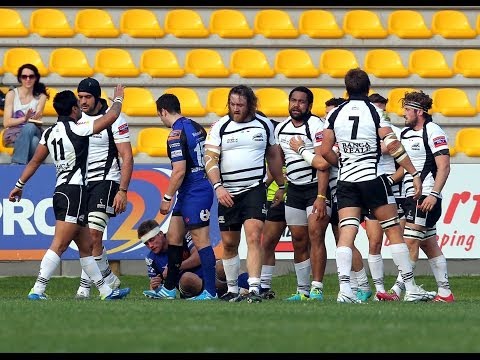 Samuela Vunisa bursts over for a Try - Zebre v Newport Gwent Dragons 29th March 2014