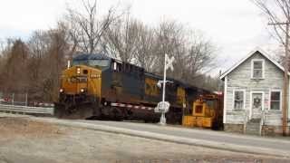 preview picture of video 'Pan Am / CSX Train POSE at West Chelmsford MA 2/27/12'