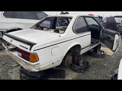 Tour of German Car Section at Junkyard: 1981 BMW E24, 1976 Mercedes-Benz W115, AMG ML63 & More!