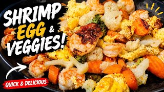 Shrimp Egg & Veggies Stir Fry 🍤🥚 | Quick Healthy Dinner Recipe | Easy Delicious Meal Prep