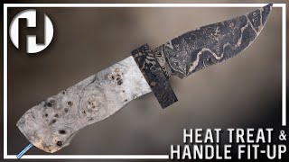 Integral Damascus Hunting Knife Heat Treat and Handle Fit