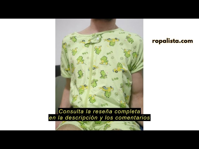 Vídeo relacionado con Landofgenie Mono de Manga Corta de Algodón para Hombres LeocardTop Button Crotch Pijama Estampado Panda L