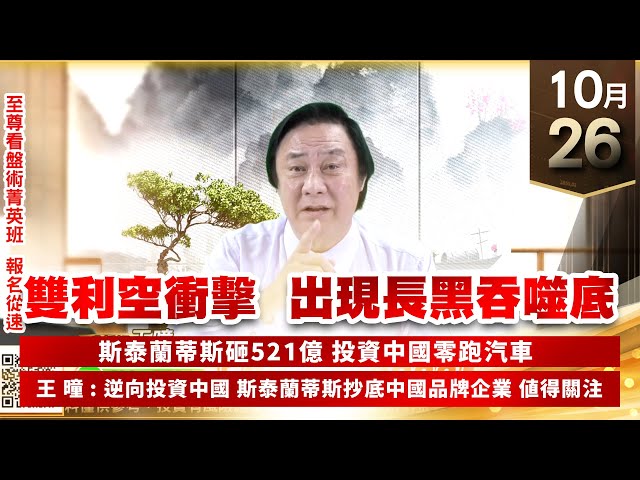 【王者至尊】王曈 1026《【雙利空衝擊  出現長黑吞噬底】》至尊看盤術菁英班，報名從速｜【光學王+元宇宙王+安控王+IC設計王】加入line@ king5588