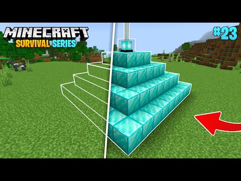 I Made A FULL DIAMOND BEACON In Minecraft Pe Survival Series (#23)