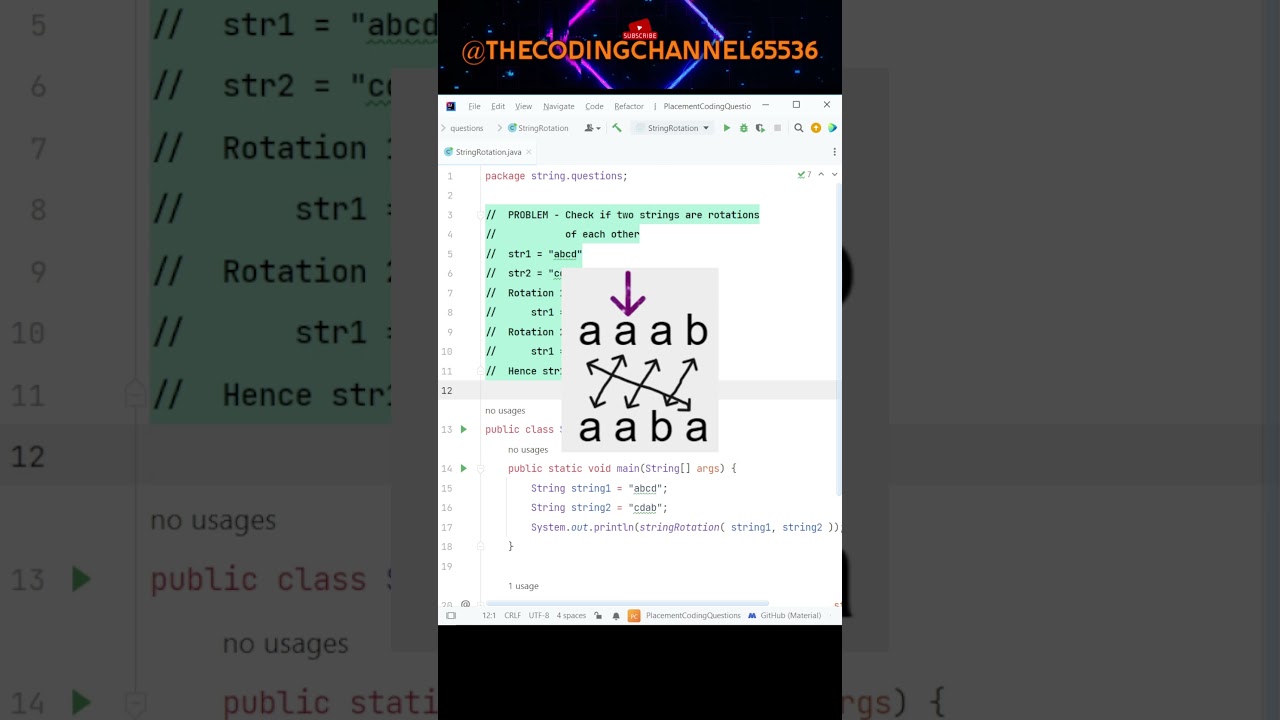 **IMPORTANT** Tech Interview Question | String Rotation | #amazon #google #shorts #dsa