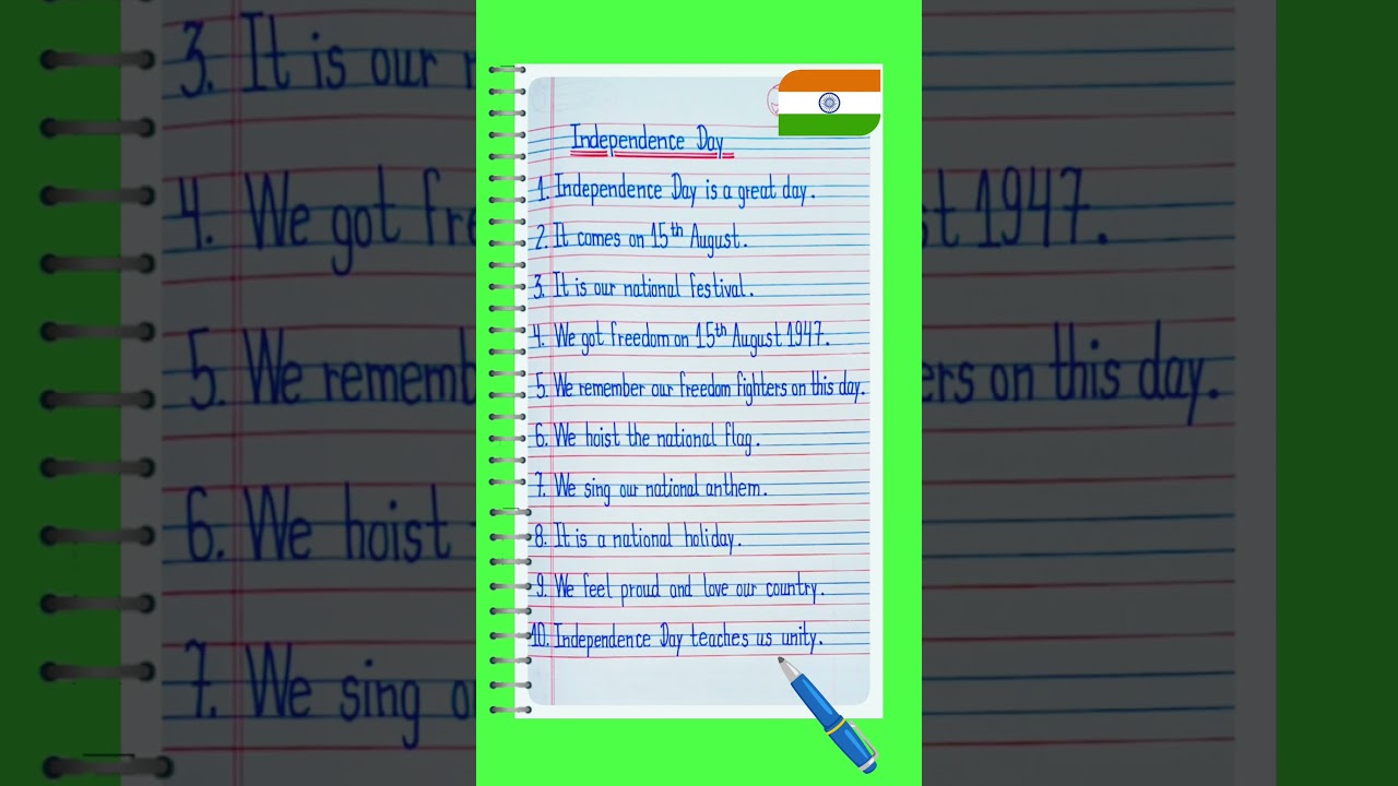10 lines on Independence Day in english/Independence Day essay in english/15 august essay in english