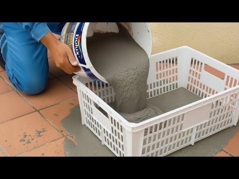 Turnarea cimentului în coșuri vechi de plastic – Rezultatul pe care majoritatea oamenilor nu și l-ar
