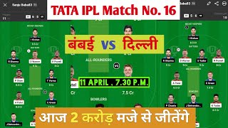 MI vs DC dream11 team | DC vs MI | Mumbai Indians vs Delhi capital match prediction Today.