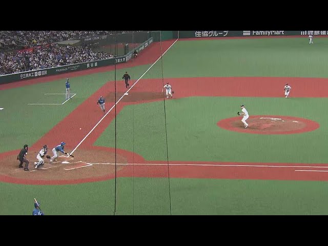 【3回表】ファイターズ・江越大賀 2盗3盗の五十幡亮汰と足でもぎ取る先制スクイズ!!   2023年5月2日 埼玉西武ライオンズ 対 北海道日本ハムファイターズ